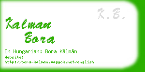 kalman bora business card